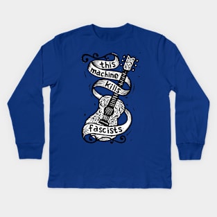 Woody Guthrie - This machine kills fascists Kids Long Sleeve T-Shirt